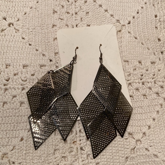 4” dangle metal earrings - Picture 2 of 4